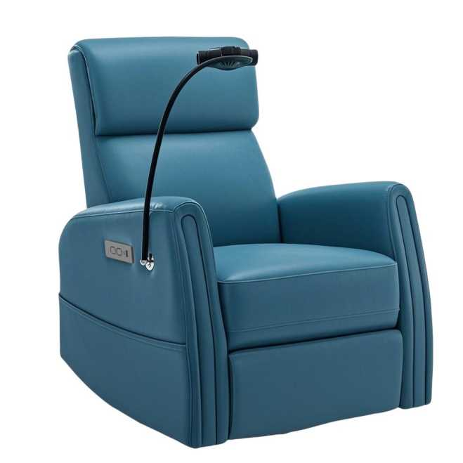 Recliner sofa supplier China – blue ergonomic recliner by QYRASIEL