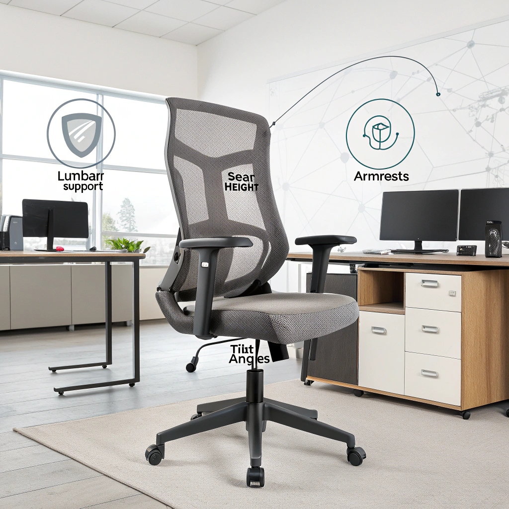 Ergonomic office chair setup