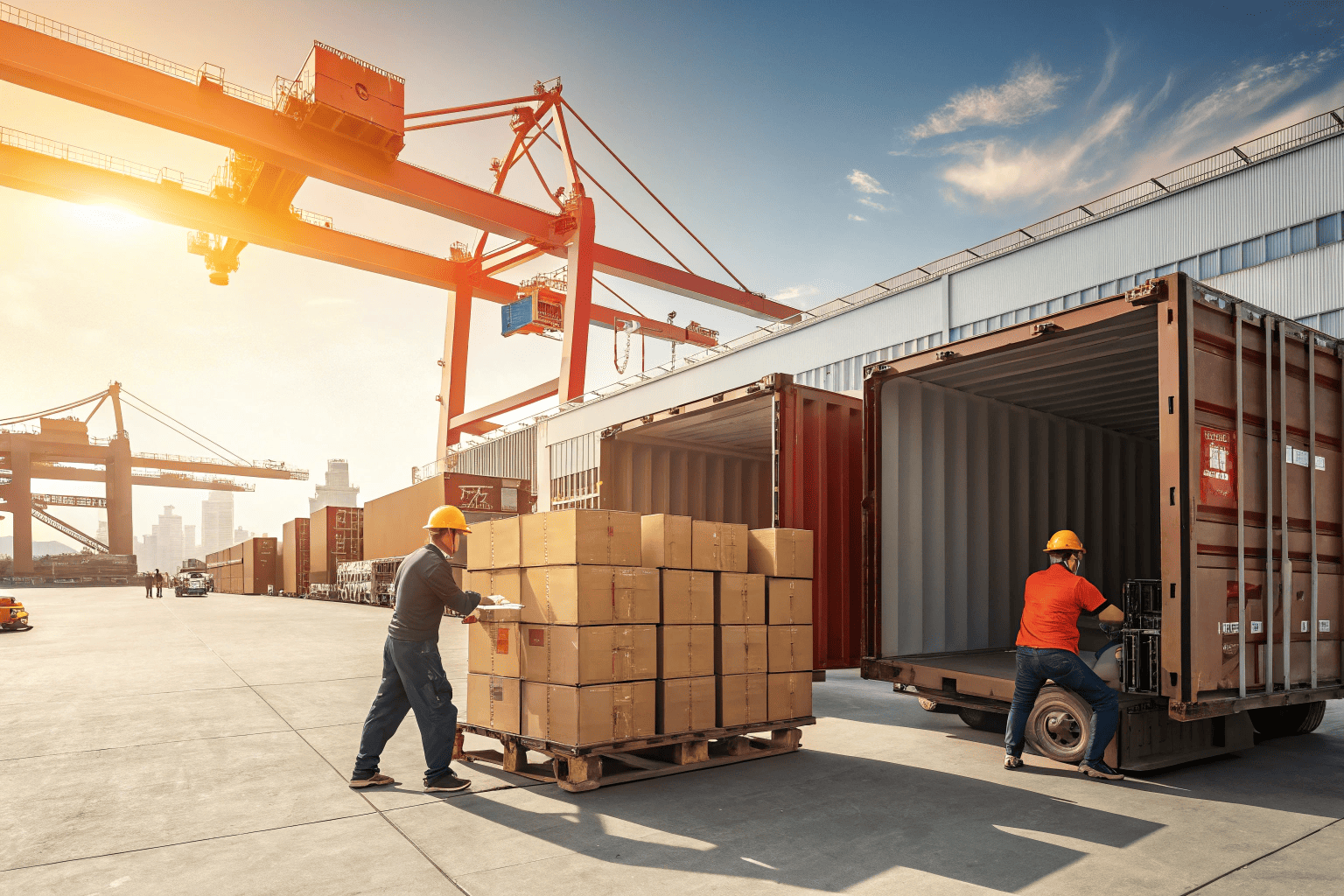 Container loading at port