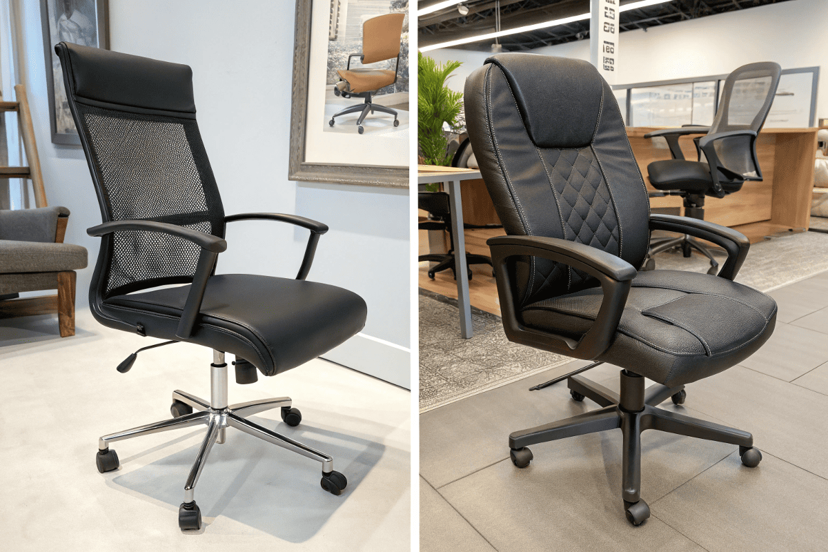 Mesh and leather chair pricing comparison