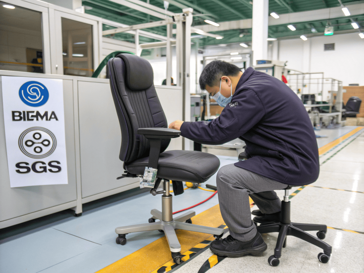 SGS and BIFMA test on office chair in lab