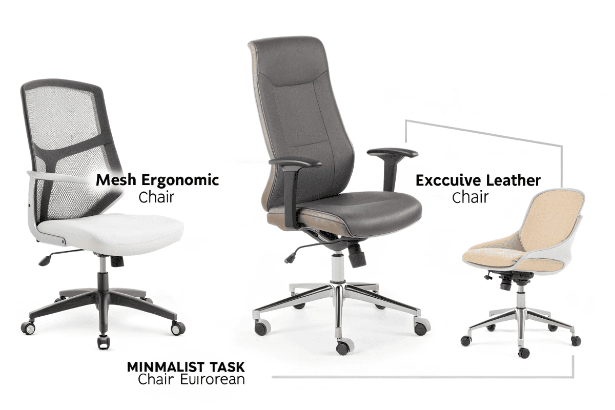 mesh, executive, and task chairs for Europe