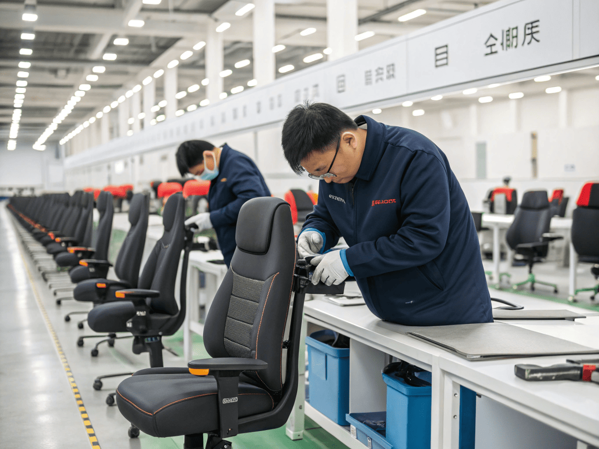 chinese office chair production with qc process