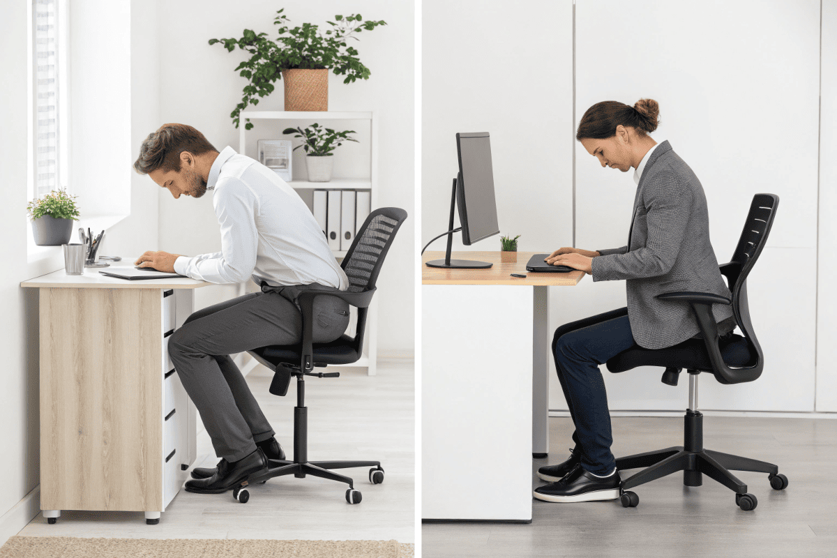 ergonomic mesh office chair in a modern home office setup