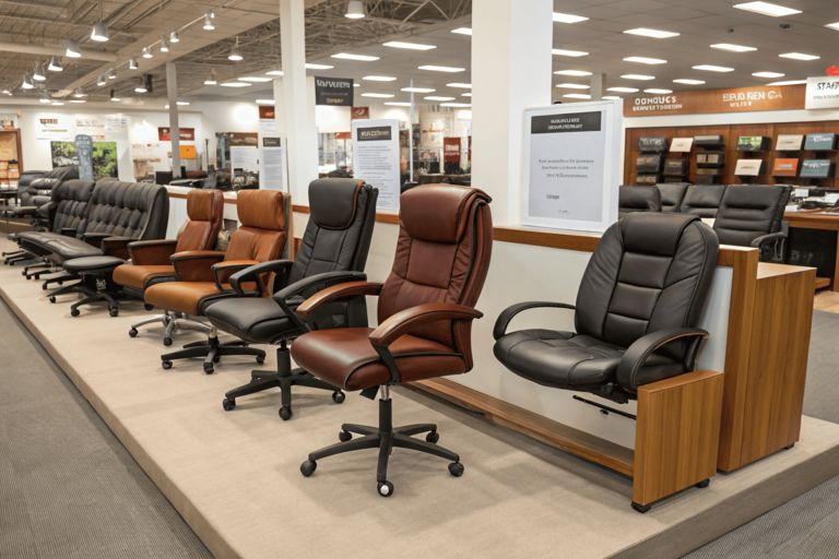 various ergonomic office chairs in a modern workspace