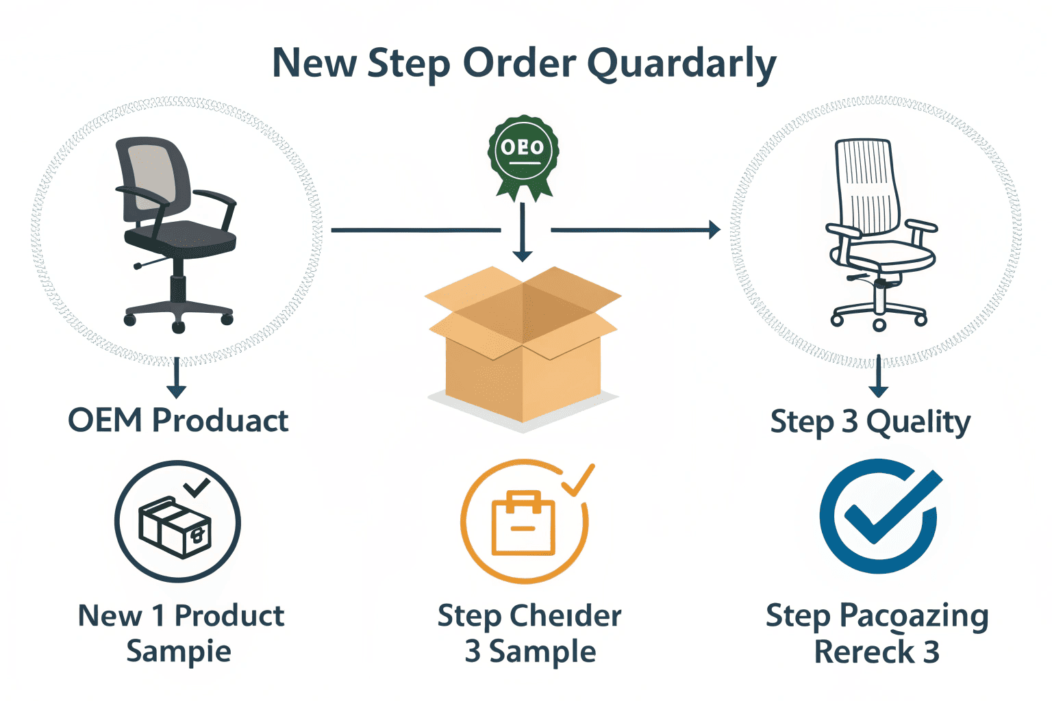 Sample stages infographic for office chairs
